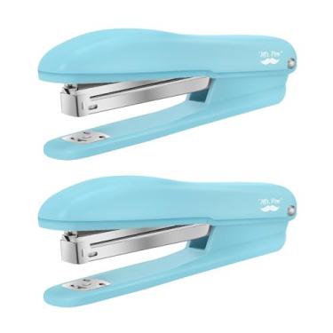 Imagem de Mr. Pen - Grampeadores para mesa, pacote com 2 com 200 grampeadores, capacidade para 20 folhas, azul, conjunto de grampeadores de escritório
