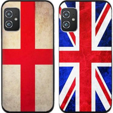 Imagem de 2 peças retrô bandeira da Inglaterra Reino Unido TPU gel silicone capa traseira para celular Asus Zenfone 8/9/10 (Asus Zenfone 8)
