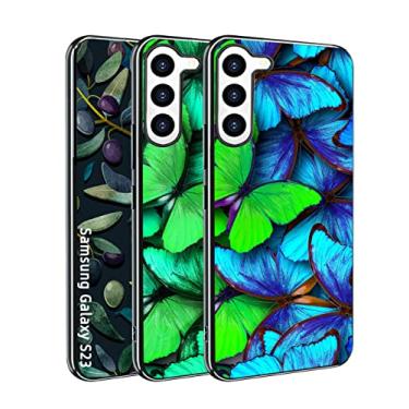 Imagem de YOVIAKK Capa para Galaxy S23 com pintura de borboleta que brilha no escuro TPU à prova de choque capa protetora para Samsung Galaxy S23 5G 2023 Slim Fit elegante para mulheres e meninas