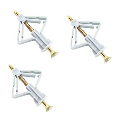 Imagem de Piutouyar Kit de âncoras de drywall de 50 peças âncoras de borboleta âncoras de parede ocas âncoras de montagem de parede resistentes âncoras de plástico com parafusos para placa de gesso de cortina,