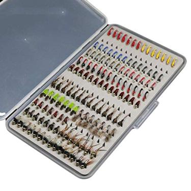 Imagem de N/P Conjunto de 133 peças/conjunto ultrafino portátil Nymph Scud Midge Fly Kit sortido com caixa de iscas de pesca de truta