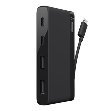 Imagem de Belkin Hub USB C de 4 portas – design ultra portátil – estação de ancoragem USB tipo C com duas portas USB C e duas portas USB A – Hub USB se conecta via cabo USB C – Adaptador USB – sem carregamento