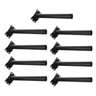 Imagem de Suporte Luminaria Solar Poste Kit 9 Unidades Barra Pintura Eletrostatica Iluminaçao Segurança Rua Estrada Jardim Quintal