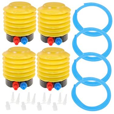Imagem de 4 peças bomba de pé inflador balões inflador bomba de ar bomba de ar para colchão de ar portátil bomba de mão bomba de ar bomba de ar inflador balão pé inflável fole plástico