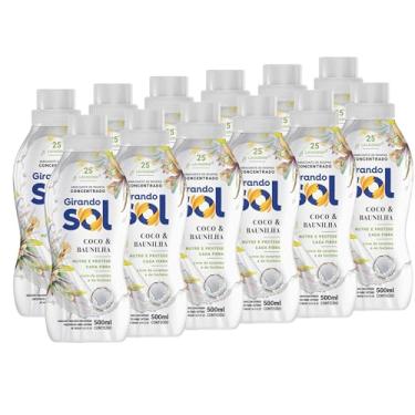 Imagem de Caixa de Amaciante (Coco e baunilha, doce sonhos, Hipoalergênico etc..) 12 Unidades de 500 ml cada - Girando Sol (Coco & Baunilha)