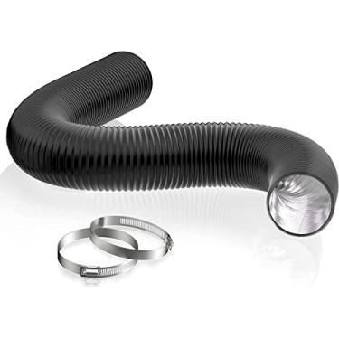 Imagem de HG POWER Silenciador de tubo flexível de 16,5 metros, silenciador de mangueira redutor de ruído para ventilador de dutos em linha (10 cm, preto)