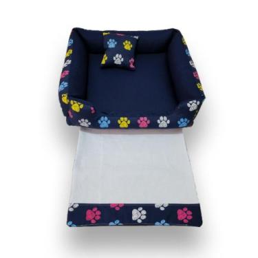 Imagem de cama P 50x50cm caminha cachorro ou gato até 5kg+ tapetinho higiênico l
