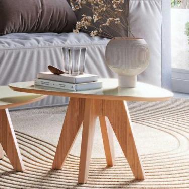 Imagem de Mesa de Centro/Lateral formato Orgânico 65x50cm TB613 Dalla Costa, Off