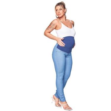 Imagem de Calça Para Gestante Jeans Gravida Cos Confortável Skinny - Max Denim, 