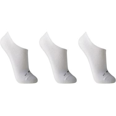 Imagem de Meia Lupo Sapatilha Kit c/ 3 Pares Branca 03270-089-0910, 33-36, Branc