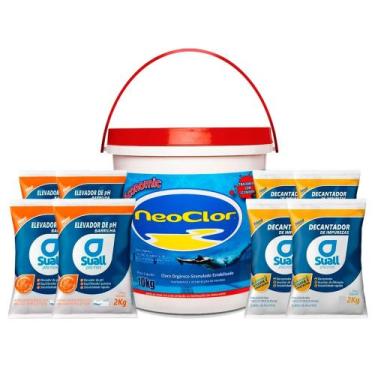 Imagem de Cloro p/ Piscina 10kg +4 Barrilha 2kg +4 Sulfato 2KG - NEOCLOR/SUALL