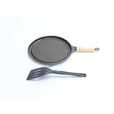Imagem de Bifeteira Antiaderente Redonda Lisa 22cm Cabo e Espátula - Alumínios V