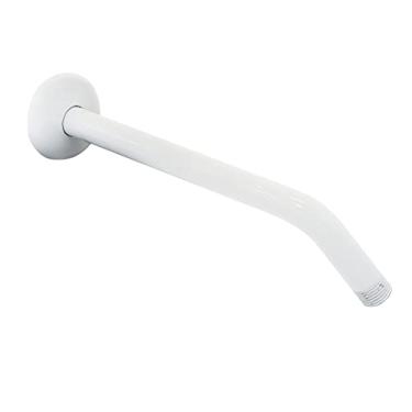 Imagem de (Shower Arm and Flange, Powder Coat White) - Westbrass 1.3cm IPS x 25cm Shower Arm with Sure Grip Flange, Powder Coat White, D302-1-50