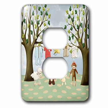 Imagem de 3dRose lsp_192557_6 Roupão de roupas de bebê em duas árvores com cordeiro, urso, coelho, macaco