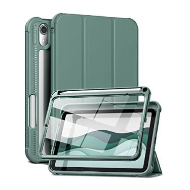 Imagem de Capa para iPad Mini 7 (A17 Pro) 2024 e iPad Mini 6 2021, [protetor de tela embutido] [hibernar/despertar automático] [suporte de lápis] iPad Mini 6ª geração 21.1 cm capa flip de couro macio com