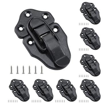 Imagem de HOME MASTER HARDWARE Pacote com 8 unidades de ferrolho de bico de pato, trinco de peito, fecho de ferrolho antigo, kit de cadeado antigo com parafusos para caixa de joias, caixa comum de madeira,