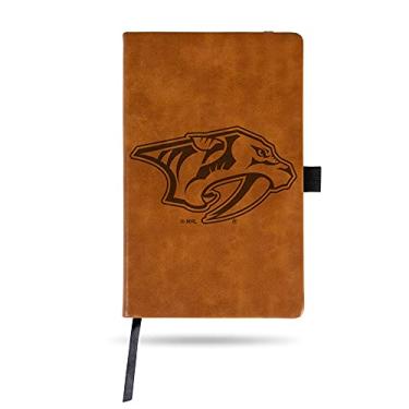 Imagem de Rico Industries NHL Nashville Predators marrom gravado a laser pequeno bloco de notas/bloco de notas 21 cm x 13 cm - acessório de escritório