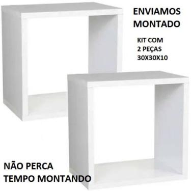 Imagem de Nicho Decorativo Mdf Kit Com 2 Unidades, Grande 30x30x10 - Mbrasil