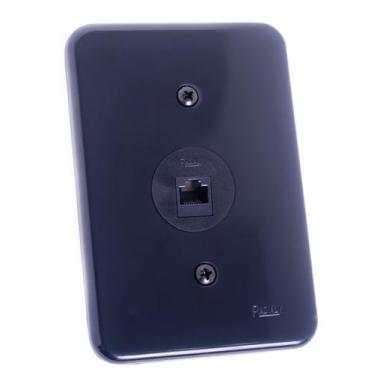 Imagem de Tomada Para Rede De Internet Rj 45 Linha Pollar Black Radial