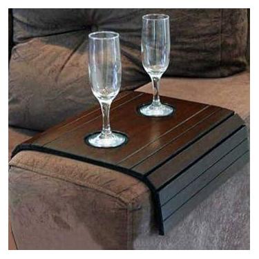 Imagem de Bandeja porta copo para braço de sofá - ll móveis - cor imbúia - LL Mo