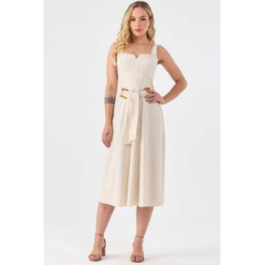 Imagem de Vestido Midi PKS Linho Natural, G
