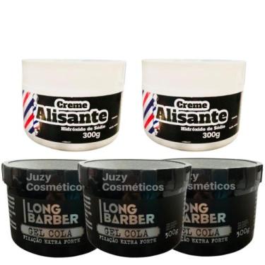 Imagem de Kit 2 Alisante Americano 300g Juca + 3 Gel Long Barber 300g - Juca Men