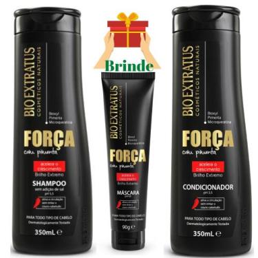 Imagem de Kit Força Com Pimenta Bio Extratus Shampoo +Condic +Másc 90g