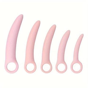 Imagem de Kit de treinamento de plugue anal para uso confortável a longo prazo, pacote com 5 plugues anais de silicone conjunto de treinamento com base alargada próstata brinquedos sexuais para iniciantes