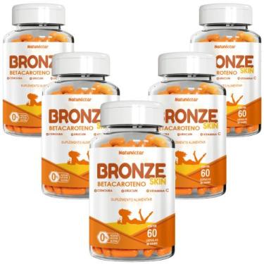 Imagem de Kit Combo 05 UND Bronze Skin Betacaroteno Urucum 300 Cápsulas Bronzeam