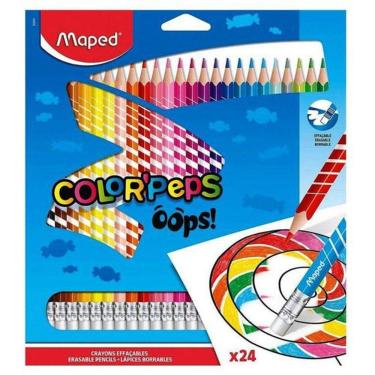 Imagem de Lápis de Cor Apagável - 24 Cores - Oops Color Peps da Maped Ref FR83282400