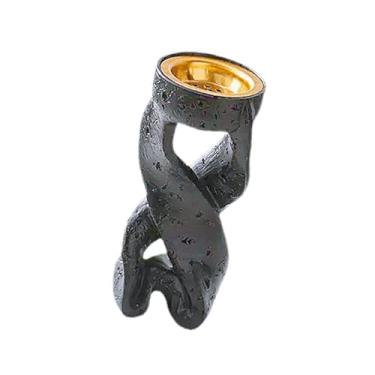 Imagem de Ｂｅｓｇａ Queimador de Incenso Escultura Resina Decoração Artística Charme Estatueta Incensário para Meditação Interior Casa árabe Festival Jantar Festa, preto, Tamanho real