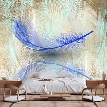 Imagem de Lcythiazole Papel de parede de penas de tamanho personalizável - mural de penas, mural de papel de parede 3D, murais de papel de parede de tamanho personalizável, para sala de estar e escritório