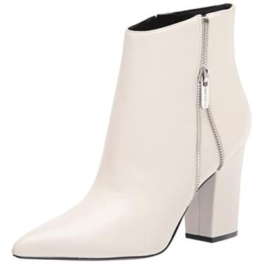Imagem de NINE WEST Glorya Ankle Boot feminino, Couro creme, 9.5