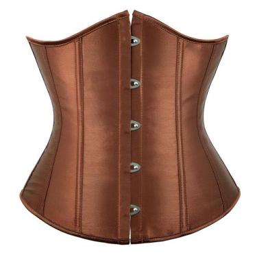 Imagem de Corset Underbust Cetim Espartilho Cinta Modeladora Afina Cintura - Mod