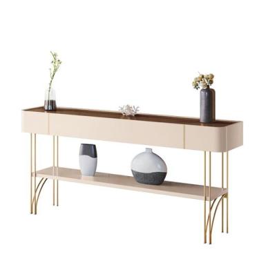 Imagem de Aparador Miami Orgânica 160x76 -EdeCasaMoveis, Miami-Off White-Castanh