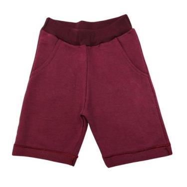 Imagem de Bermuda Moletinho Short Bebe Infantil Básica Escolar 1 a 3 Anos Algodã