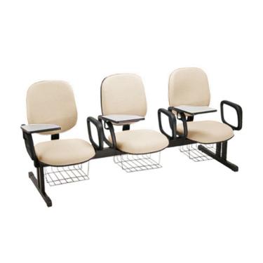 Imagem de Cadeira em longarina para Escolas Linha Uno Bege