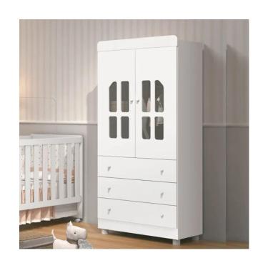 Imagem de Roupeiro Infantil Katatau 2 Portas 3 Gavetas Branco - Rede Móveis
