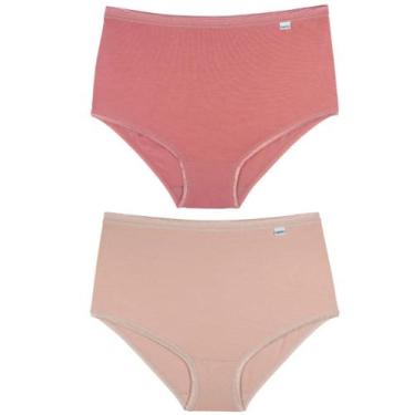 Imagem de Kit 2 Calcinhas Clássicas Modal DelRio 503121, Mousse, Rosa chá, P