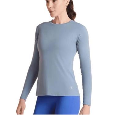 Imagem de Camiseta Manga Longa Lupo Repelente UV Adulto - Feminina, GG, Azul cla