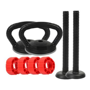 Imagem de rockible Kettlebell ajustável Handle Dumbbell to Kettlebell Converter Push Up Grip Grip Fitness Acessory Adults para placas de peso, 2 Alça E 2 Bar