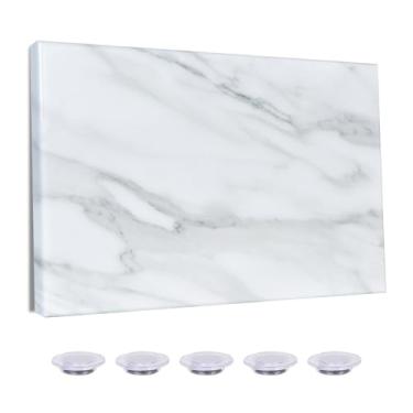 Imagem de Aitakatta Quadro magnético apagável a seco com impressão de mármore, quadro branco decorativo de 60 x 45 cm para parede com design, quadro apagável a seco sem moldura para parede, ímãs incluídos (DLS, 4560, 1 peça)