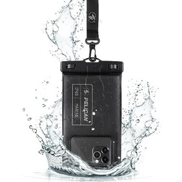 Imagem de Pelican Marine - Bolsa de telefone IP68 à prova d'água (tamanho normal) - Capa de telefone flutuante à prova d'água - iPhone 14 Pro Max/ 13 Pro Max/ 12 Pro Max/ 11/ S23 Ultra/Pixel 7 - Cordão