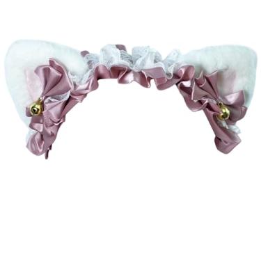 Imagem de Lecherri Orelhas de gato para capacete com sino de renda, 1 peça, acessórios de decoração para motocicleta, bicicleta, esqui (capacete não incluído)