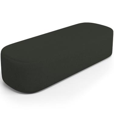 Imagem de Puff Decorativo Orgânico Para Living Quarto 195cm Doha W01 Linho Verde Musgo - Lyam Decor