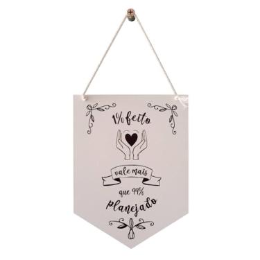 Imagem de KIAGA, Flâmula Decorativa em Mdf 3mm com Estampa - 1% Feito Vale Mais Que 99% Planejado Tamanho:28X14,5 CM;Cor:Colorido