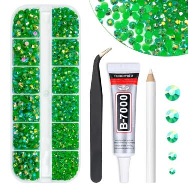 Imagem de qiipii Strass De Resina Verde Ab Com Cola B7000 Para Joias Artesanato Deslumbrante 2 Mm 3 4 5 6 Fundo Plano, Pedras Gelatina, Diamantes, Joias, Amuletos, Suprimentos Unhas, Rosto, Olhos, Maquiagem,