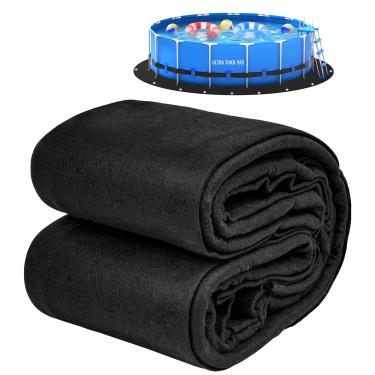 Imagem de YVVZHOU PANN Almofadas de piscina 300G/M² mais espessas para piscina acima do solo, tapete redondo para piscina sob almofada de piscina, forro de lona com ilhós de metal, tapetes de piscina para
