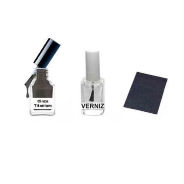 Imagem de Tinta Retoque Tira Risco Carro Nissan - Cinza Titanium - Jhow Adesivos