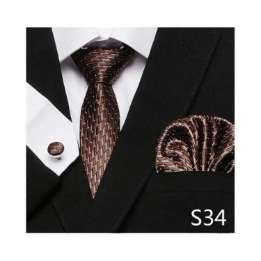Imagem de Conjunto de Abotoaduras e Gravata Xadrez Vermelha para Homens - Ideal 
